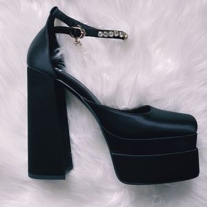 SATIN PLATFORM HEELS